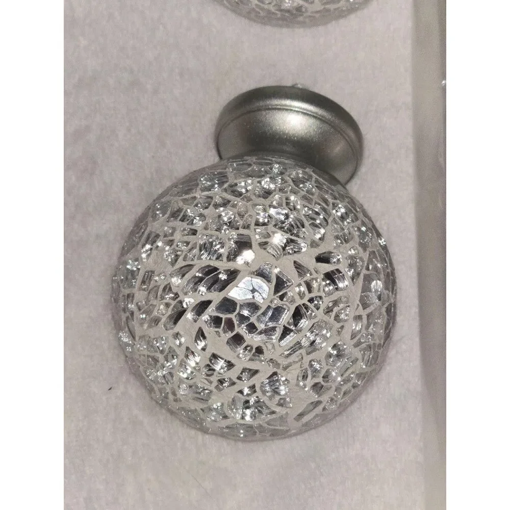 NEW TVWOO Window Rods Silver Mosaic Decorative Modern Adjustable Sparkling Glam